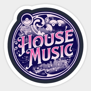 HOUSE MUSIC  - Circa Old School (pink) Sticker